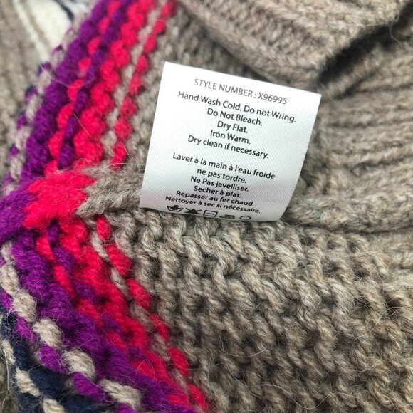 Xirena Lander Cardigan Sweater Size M Alpaca Blend Brown Stripe - Picture 8 of 8